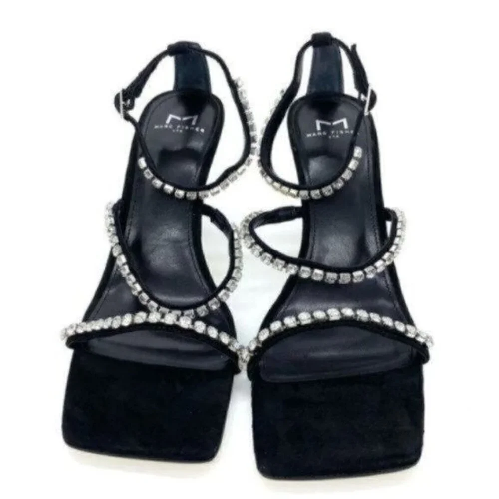 Marc Fisher Women's Dezzi Embellished Strappy High Heel Sandals Size 9 New
